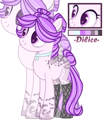 Size: 1111x1301 | Tagged: safe, artist:dillice, imported from derpibooru, oc, oc only, earth pony, pony, base used, choker, clothes, earth pony oc, eyelashes, female, fishnets, mare, stockings, thigh highs, zoom layer