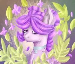 Size: 2000x1700 | Tagged: safe, artist:dillice, imported from derpibooru, oc, oc only, earth pony, pony, bust, choker, earth pony oc, eyelashes, female, mare, solo