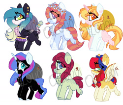 Size: 2000x1708 | Tagged: safe, artist:moonert, imported from derpibooru, oc, oc only, earth pony, pegasus, pony, unicorn, ear piercing, earth pony oc, eyelashes, female, floral head wreath, flower, horn, mare, pegasus oc, piercing, unicorn oc