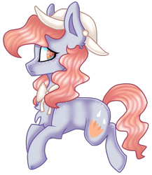 Size: 1393x1607 | Tagged: safe, artist:moonert, imported from derpibooru, oc, oc only, earth pony, pony, chest fluff, earth pony oc, female, hat, mare, simple background, transparent background