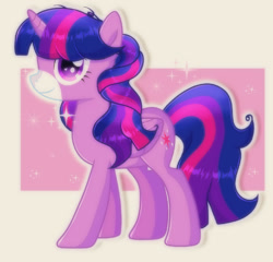 Size: 1024x981 | Tagged: safe, artist:doraeartdreams-aspy, imported from derpibooru, twilight sparkle, alicorn, pony, colored muzzle, g1, g1 to g4, g4, generation leap, side view, solo, sparkles, takara pony, twilight sparkle (alicorn), wings