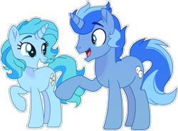 Size: 2038x1501 | Tagged: safe, artist:rickysocks, imported from derpibooru, oc, oc only, pony, unicorn, duo, female, male, mare, simple background, stallion, transparent background