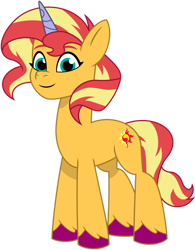 Size: 1024x1314 | Tagged: safe, artist:emeraldblast63, imported from derpibooru, sunset shimmer, pony, unicorn, female, g4, g4 to g5, g5, generation leap, mare, my little pony: tell your tale, simple background, solo, transparent background, unshorn fetlocks