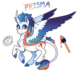 Size: 936x865 | Tagged: safe, artist:lastnight-light, imported from derpibooru, oc, oc only, oc:prisma, alicorn, pony, alicorn oc, colored wings, female, horn, looking at you, mare, multicolored wings, simple background, smiling, smiling at you, solo, spread wings, transparent background, wings