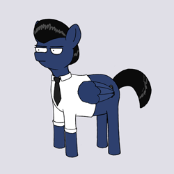 Size: 1900x1900 | Tagged: safe, artist:potatoconnoisseur, derpibooru exclusive, imported from derpibooru, oc, oc only, oc:sky nightfly, pegasus, pony, clothes, commission, male, necktie, shirt, simple background, solo, stallion