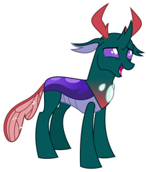 Size: 1572x1853 | Tagged: safe, artist:sketchmcreations, imported from derpibooru, pharynx, changedling, changeling, to change a changeling, male, open mouth, open smile, prince pharynx, simple background, smiling, solo, standing, transparent background, vector