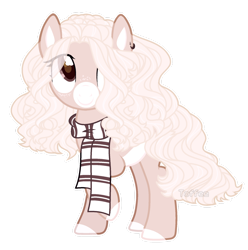 Size: 1600x1615 | Tagged: safe, artist:toffeelavender, imported from derpibooru, oc, oc only, earth pony, pony, base used, clothes, colored hooves, earth pony oc, eyelashes, female, mare, raised hoof, scarf, simple background, solo, transparent background