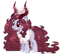 Size: 2273x2001 | Tagged: safe, artist:toffeelavender, imported from derpibooru, oc, oc only, pony, base used, clothes, grin, horns, simple background, smiling, solo, transparent background