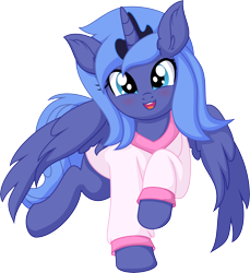 Size: 6365x6934 | Tagged: safe, artist:cyanlightning, imported from derpibooru, princess luna, alicorn, pony, .svg available, absurd resolution, clothes, cute, ear fluff, female, looking at you, lunabetes, mare, s1 luna, simple background, solo, sweater, transparent background, vector