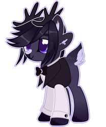 Size: 2233x2686 | Tagged: safe, artist:toffeelavender, imported from derpibooru, oc, oc only, pony, antlers, base used, bowtie, clothes, simple background, solo, transparent background