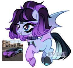 Size: 1280x1181 | Tagged: safe, artist:herusann, imported from derpibooru, oc, oc only, bat pony, pony, base used, bat pony oc, bat wings, car, collar, eyelashes, female, grin, hoof polish, makeup, mare, simple background, smiling, solo, transparent background, wings