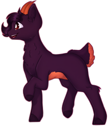 Size: 1168x1368 | Tagged: safe, artist:purplegrim40, imported from derpibooru, oc, oc only, pony, chest fluff, horns, raised hoof, simple background, solo, transparent background
