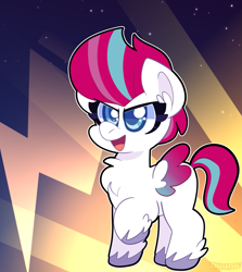 Size: 1507x1690 | Tagged: safe, artist:saveraedae, imported from derpibooru, zipp storm, pegasus, pony, chest fluff, cute, ear fluff, female, filly, filly zipp storm, foal, g5, hair, open mouth, open smile, raised hoof, signature, smiling, solo, spread wings, tail, unshorn fetlocks, wings, younger