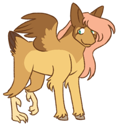 Size: 550x582 | Tagged: safe, artist:googaoo, imported from derpibooru, fluttershy, hippogriff, alternate design, female, hippogriffied, hock fluff, missing cutie mark, simple background, solo, species swap, spread wings, transparent background, unshorn fetlocks, wings