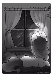 Size: 1535x2185 | Tagged: safe, artist:oofycolorful, imported from derpibooru, pony, unicorn, fanfic art, solo, stars, window