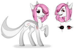 Size: 1950x1258 | Tagged: safe, artist:lissfoxz, imported from derpibooru, oc, oc only, original species, pony, shark, shark pony, black sclera, bust, duo, eye scar, eyelashes, female, heterochromia, mare, raised hoof, scar, simple background, transparent background