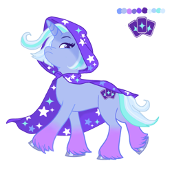 Size: 1833x1833 | Tagged: safe, artist:lavender-bases, artist:vernorexia, imported from derpibooru, starlight glimmer, trixie, oc, oc only, unnamed oc, pony, unicorn, base used, cape, cloak, clothes, color palette, cutie mark, female, g4, gradient legs, hood, magical lesbian spawn, multicolored mane, next generation, offspring, parent:starlight glimmer, parent:trixie, parents:startrix, reference sheet, request, requested art, serious, shading, short hair, short mane, short tail, simple background, solo, tail, transparent background, trixie's cape, unshorn fetlocks, white mane