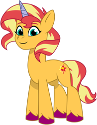 Size: 1024x1314 | Tagged: safe, artist:emeraldblast63, imported from derpibooru, sunset shimmer, pony, unicorn, equestria girls, female, g4, g4 to g5, g5, generation leap, mare, my little pony: tell your tale, simple background, transparent background, unshorn fetlocks
