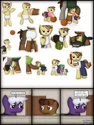 Size: 1750x2333 | Tagged: safe, artist:99999999000, imported from derpibooru, oc, oc only, oc:firearm king, oc:li anna, oc:zhang cathy, oc:zhang xiangfan, earth pony, pony, comic:journey, baby, basketball, clothes, comic, female, filly, foal, male, sports