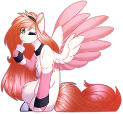 Size: 1373x1281 | Tagged: safe, artist:purplegrim40, imported from derpibooru, oc, oc only, pegasus, pony, colored wings, drink, female, hoof hold, mare, one eye closed, pegasus oc, simple background, sitting, solo, transparent background, two toned wings, wings, wink