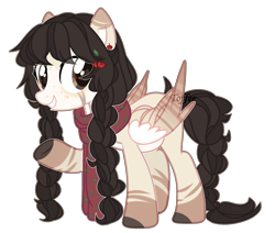 Size: 2619x2225 | Tagged: safe, artist:toffeelavender, imported from derpibooru, oc, oc only, pegasus, pony, base used, clothes, female, grin, mare, pegasus oc, raised hoof, scarf, simple background, smiling, solo, transparent background, wings