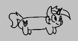 Size: 161x86 | Tagged: safe, lyra heartstrings, pony, unicorn, aggie.io, female, long, lowres, mare, monochrome, simple background, smiling