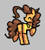 Size: 59x65 | Tagged: safe, artist:plunger, cheese sandwich, earth pony, pony, aggie.io, clothes, eyes closed, female, grilled cheese (r63), lowres, mare, pixel art, raised hoof, rule 63, shirt, simple background, solo