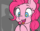 Size: 170x133 | Tagged: safe, pinkie pie, earth pony, pony, aggie.io, female, mare, open mouth, simple background, smiling, sucker, tongue out