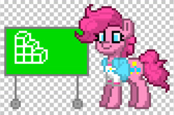 Size: 1141x757 | Tagged: safe, artist:nature guard, imported from derpibooru, pinkie pie, earth pony, pony, pony town, chalkboard, checkered background, chinese meme, clothes, female, full body, mare, pixel art, smiling, solo, standing, tail