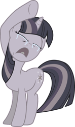 Size: 2432x4096 | Tagged: safe, artist:proenix, artist:wardex101, edit, imported from derpibooru, twilight sparkle, unicorn, spike at your service, crying, crylight sparkle, discorded, discorded twilight, female, open mouth, sad, simple background, solo, transparent background, twilight tragedy, unicorn twilight, vector