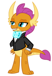 Size: 1280x1880 | Tagged: safe, artist:disneymarvel96, artist:sketchmcreations, edit, imported from derpibooru, vector edit, smolder, dragon, bowtie, clothes, dragoness, female, glowing, lightup, neon, simple background, solo, suit, transparent background, tuxedo, tuxedo smolder, vector