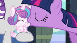 Size: 1280x720 | Tagged: safe, imported from derpibooru, screencap, princess flurry heart, twilight sparkle, twilight velvet, alicorn, pony, unicorn, season 6, the crystalling, aunt and niece, auntie twilight, baby, baby flurry heart, baby pony, cheek kiss, cute, cute baby, diabetes, diaper, diapered, diapered filly, female, filly, flurrybetes, foal, grandmother and grandchild, happy, happy baby, holding a baby, holding a pony, infant, infant flurry heart, kissing, kissy-kiss, light pink diaper, mare, newborn, newborn baby flurry heart, newborn flurry heart, newborn infant flurry heart, offscreen character, platonic kiss, smiling, trio, trio female, twiabetes, twilight sparkle (alicorn), weapons-grade cute