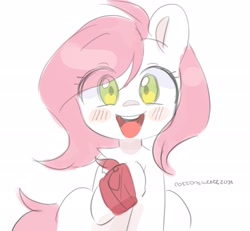 Size: 3100x2865 | Tagged: safe, artist:cottonsweets, imported from derpibooru, oc, oc only, oc:sugar morning, pony, eye clipping through hair, female, looking at you, mare, open mouth, open smile, raised hoof, simple background, smiling, smiling at you, solo, white background