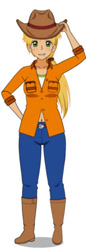 Size: 476x1378 | Tagged: safe, imported from derpibooru, applejack, human, humanized, kisekae, solo