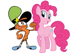 Size: 800x600 | Tagged: safe, imported from derpibooru, pinkie pie, earth pony, pony, duo, low effort, simple background, wander (wander over yonder), wander over yonder, white background