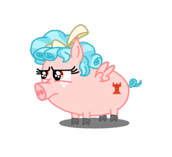Size: 1100x1000 | Tagged: safe, artist:lil' pegasus, imported from derpibooru, cozy glow, pig, cozy glow is not amused, female, simple background, solo, species swap, transparent background, unamused, wat