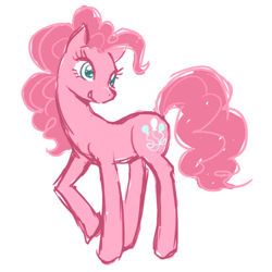 Size: 570x570 | Tagged: safe, artist:snelahestar, imported from derpibooru, pinkie pie, earth pony, pony, 2011, female, mare, simple background, solo, white background