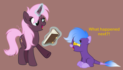 Size: 2613x1490 | Tagged: safe, artist:feather_bloom, imported from derpibooru, oc, oc:ivory beam, oc:starfall, original species, pony, unicorn, book, duo, female, filly, foal, magic, magic aura, reading, sitting