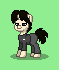 Size: 59x70 | Tagged: safe, artist:dematrix, imported from derpibooru, pony, unicorn, pony town, clothes, green background, male, miawaug, pixel art, ponified, simple background, solo, stallion, youtuber