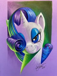 Size: 1536x2048 | Tagged: safe, artist:andypriceart, imported from derpibooru, rarity, pony, unicorn, female, mare, solo, traditional art