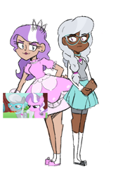 Size: 640x953 | Tagged: safe, artist:charlpp, imported from derpibooru, screencap, diamond tiara, silver spoon, earth pony, human, pony, dark skin, female, filly, foal, humanized, screencap reference