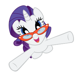 Size: 2508x2390 | Tagged: safe, artist:gusteaureeze, imported from derpibooru, rarity, pony, unicorn, season 1, suited for success, bipedal, female, glasses, high res, looking up, mare, open mouth, open smile, rarity's glasses, simple background, smiling, transparent background, vector