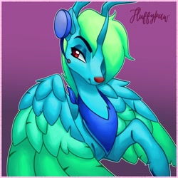 Size: 4000x4000 | Tagged: safe, artist:mishi_ovo, imported from derpibooru, oc, alicorn, deer, deer pony, original species, absurd resolution, alicorn oc, deer oc, doodle, fluffy, horn, original character do not steal, raffle prize, signature, solo, uwu, wings