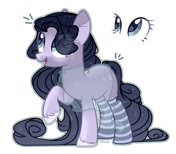 Size: 2412x2100 | Tagged: safe, artist:dillice, imported from derpibooru, oc, oc only, earth pony, pony, base used, clothes, dress, earth pony oc, eye clipping through hair, eyelashes, female, mare, raised hoof, see-through, smiling, socks, solo, striped socks, unshorn fetlocks