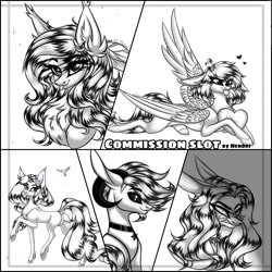 Size: 1080x1080 | Tagged: safe, artist:henori_artist, imported from derpibooru, oc, oc only, pony, angry, bust, chest fluff, choker, commission, ear fluff, grayscale, monochrome, raised hoof, your character here