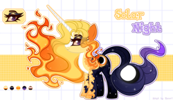 Size: 4400x2555 | Tagged: safe, artist:henori_artist, imported from derpibooru, oc, oc only, pony, unicorn, base used, bedroom eyes, ethereal mane, eyelashes, female, horn, makeup, mare, reference sheet, solo, starry mane, unicorn oc