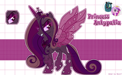Size: 4196x2576 | Tagged: safe, artist:henori_artist, imported from derpibooru, princess cadance, queen chrysalis, alicorn, changeling, changeling queen, pony, base used, bust, eyelashes, female, fusion, makeup, mare, raised hoof, smiling, smirk