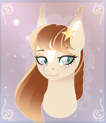 Size: 2600x3000 | Tagged: safe, artist:77jessieponygames77, imported from derpibooru, oc, oc only, earth pony, pony, bust, earth pony oc, eyelashes, female, mare, smiling, solo