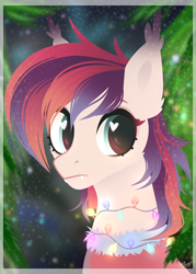 Size: 1500x2100 | Tagged: safe, artist:77jessieponygames77, imported from derpibooru, oc, oc only, earth pony, pony, bust, christmas, christmas lights, clothes, ear fluff, earth pony oc, eyelashes, female, heart eyes, holiday, jewelry, mare, necklace, solo, wingding eyes