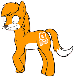 Size: 485x503 | Tagged: safe, anonymous artist, imported from derpibooru, cat, cat pony, original species, pony, 2012, april fools, april fools 2012, eyelashes, female, multicolored mane, neigh pony, orange hair, orange mane, orange skin, png, ponified, scratch.mit.edu, simple background, smiling, teeth, transparent background, whiskers, white mane